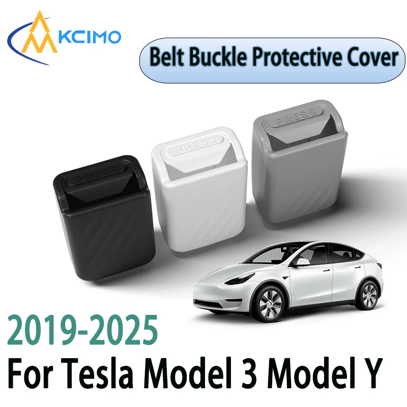 

Front Seats Seat Belt Decorative Cover For Tesla Model 3 Model Y 2019-2025 Car Interior Accessories Belt Buckle Protective Cover