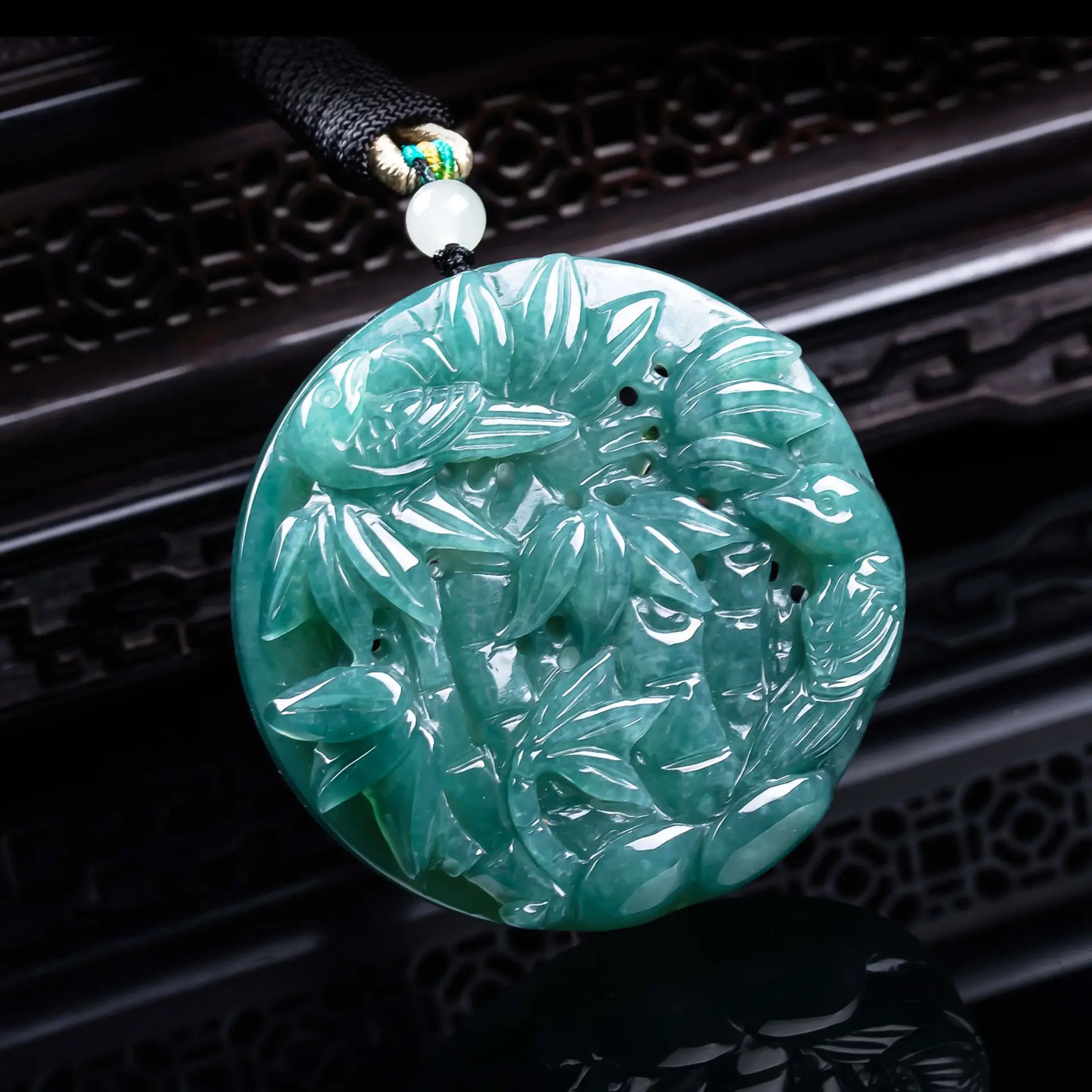 Natural Burmese Jadeite Bamboo Pendant Necklace Charm Designer Jewelry Gemstone Talismans Real Jade Gifts for Women