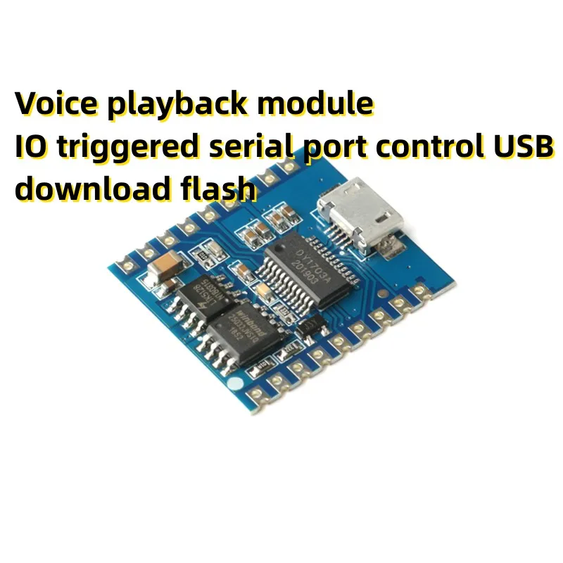 

Voice playback module IO triggered serial port control USB download flash