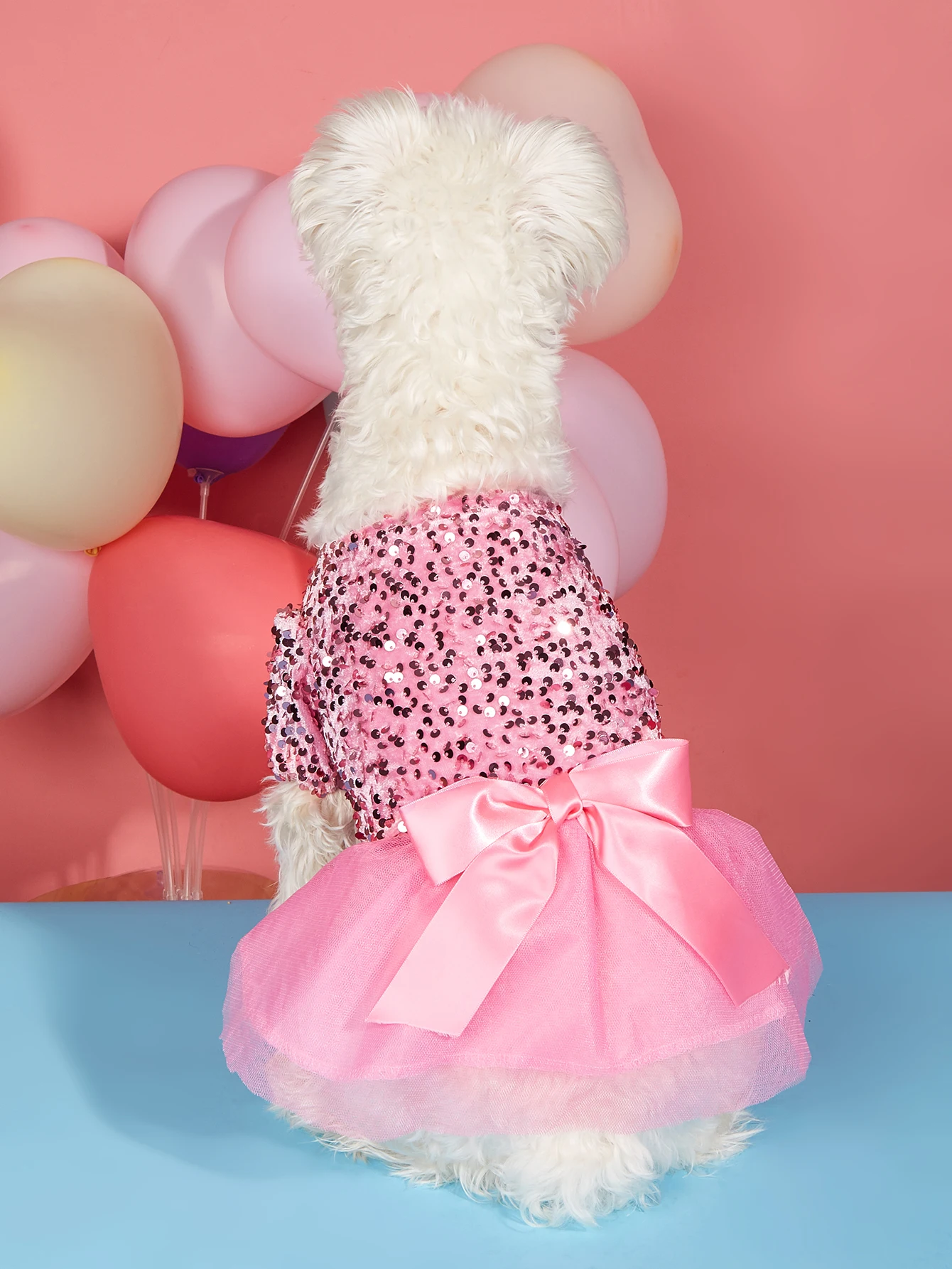 Dog TuTu Dress for Small Dogs  Clothes Sequin Puppy Premium Princess Dress with Tulle Bow Party Doggie Pet Dazzling Costume Appa