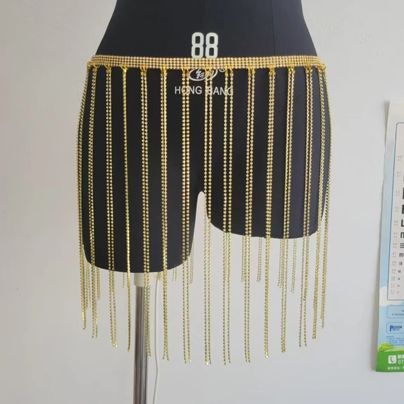 Halloween Frauen Röcke Quasten Unten Mini Glänzende Luxus Pailletten Rock Nachtclub Party Bikini Bademode Cover Up Körper Kette 2025 – Detail 7
