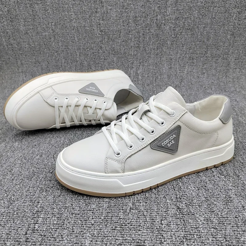 Designer Casual Platform Sneakers for Men Fashion Soft-soled Cowhide Men\'s Board Shoes Casual Luxury Zapatos Para Hombre