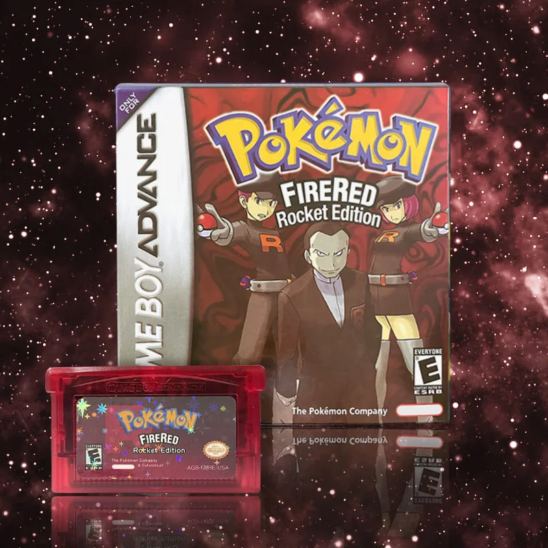 USA ESP Version 1M Flash cart Pokemon firered rocket GBA Game Cartridge Video Game Console Card Rom Hack SpanishEnglish Language