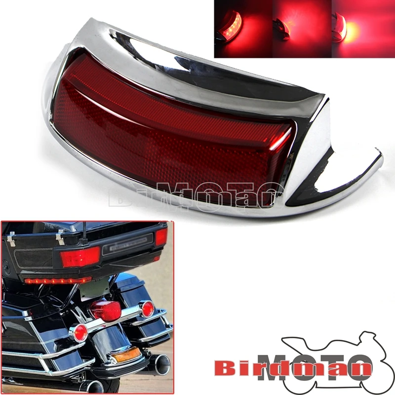 Fender Tip Light Flashing LED Rear Tail Brake Lights For Harley Touring Electra Glide Road King FLHTC FLHTCU FLHTK 2009-later