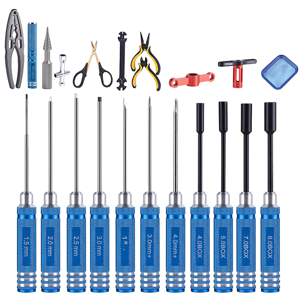 Multifunction Aluminum Repair Tool Kit Hex Screwdriver/Hex Nut Driver/Phillips Screwdriver/Allen Wrench For RC Car Quadcopter