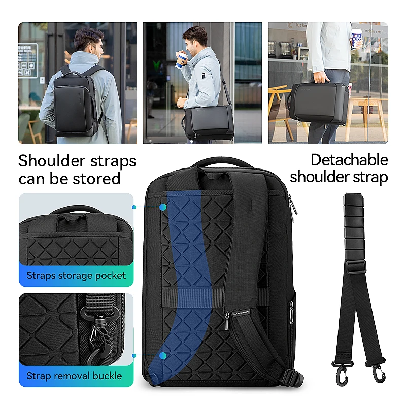 Mark Ryden-mochila de negocios de gran capacidad para senderismo, morral multifuncional para ordenador portátil de 15,6 pulgadas, resistente al agua, interfaz de carga USB