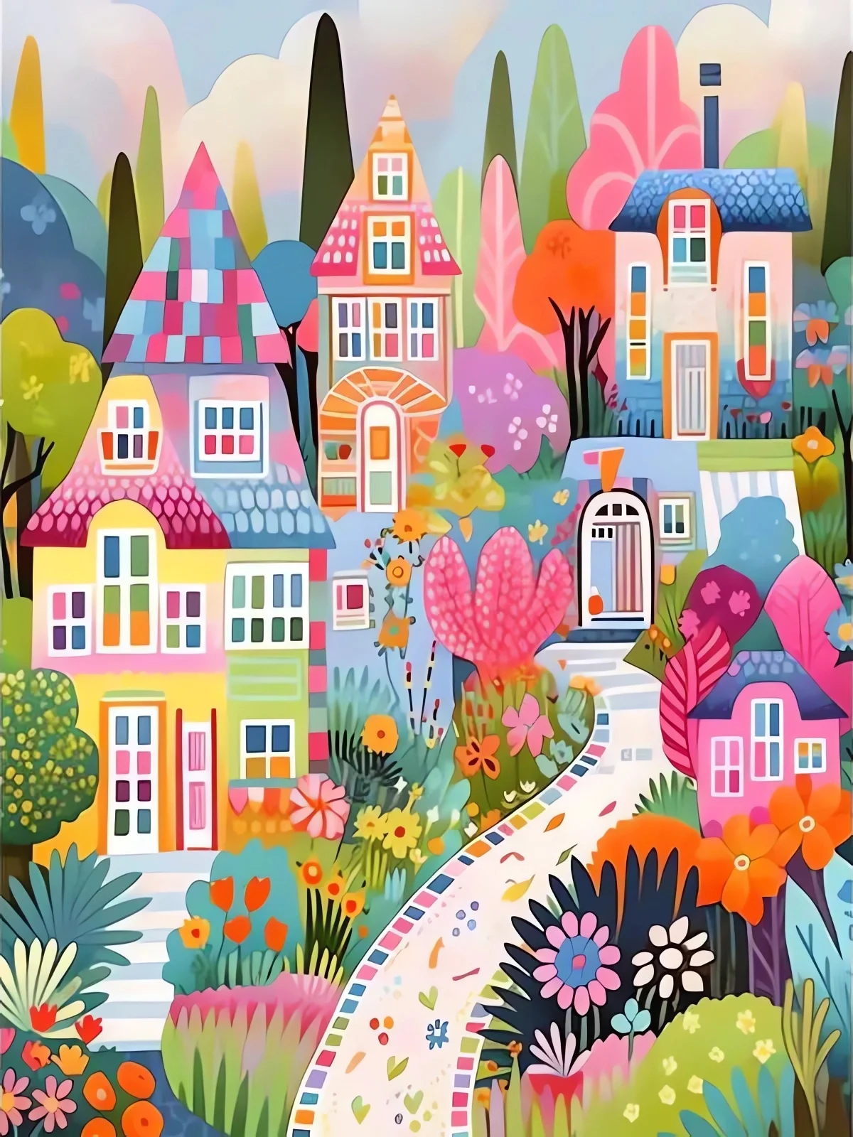 

Landscape The way Home House 500/1000/1200/2000 PCS Jigsaw Puzzles Family Activity Games for Gameroom Bedroom Gifts Home Decor