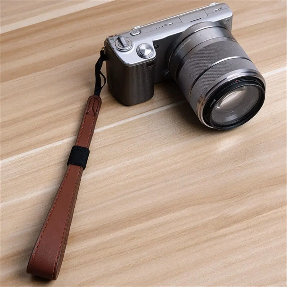 Durable PU Leather Camera Wrist Strap Wristband DSLR SLR Camera Hand Grip Wear Resistance Non-slip Camera Accessories