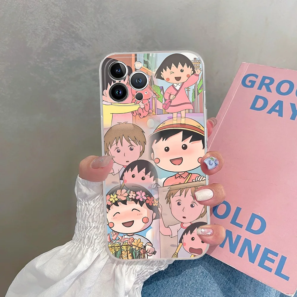 Catoon Chibi Maruko Chan   Phone Case For iPhone 15 14 11 12 13 Mini Pro XS Max Cover 6 7 8 Plus X XR SE 2020 Funda Shell