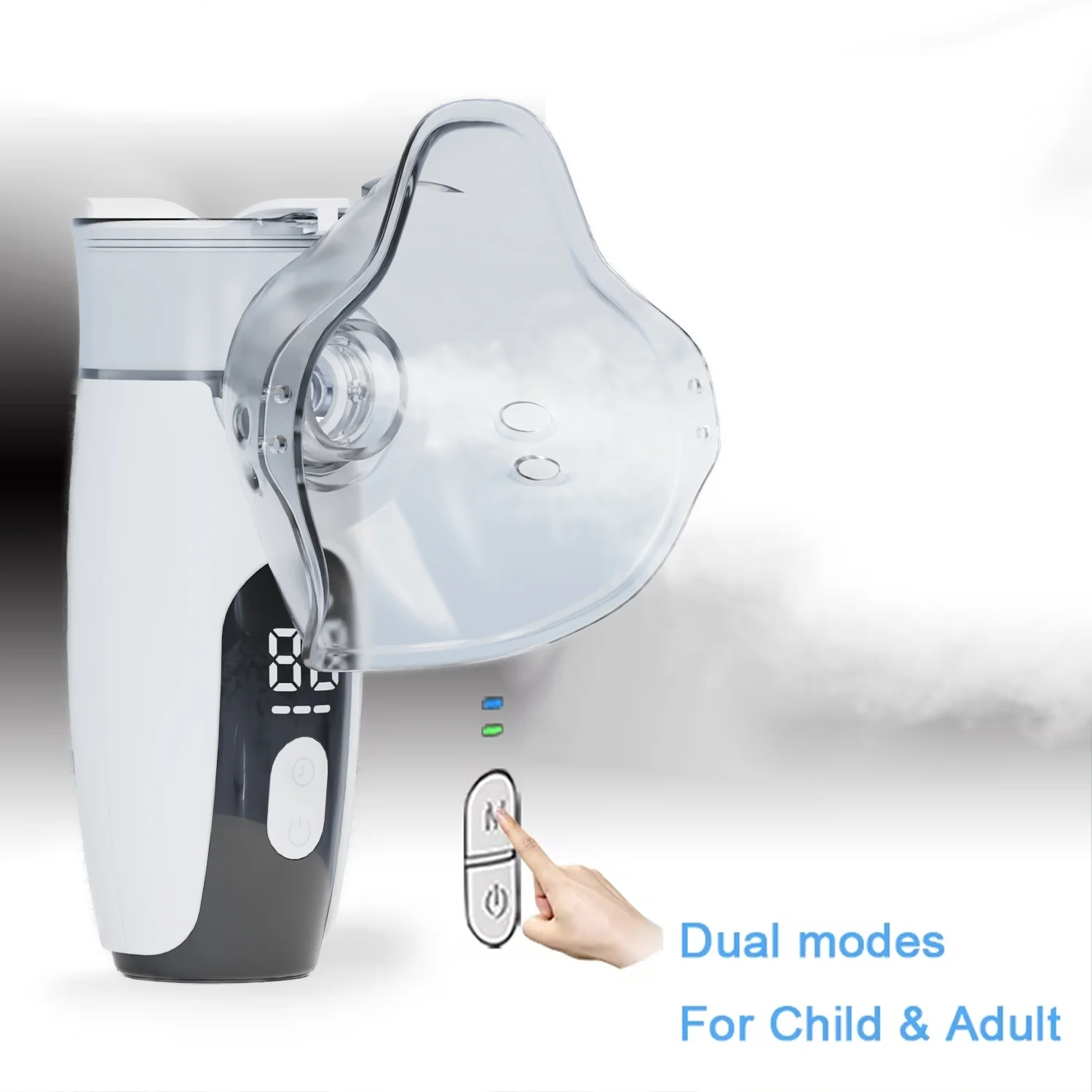 Equipamento Médico Nebulizador Recarregável, Máquina de Inalação a Vapor para Crianças e Bebês, Umidificador Ultrassônico Inalador Nebulizador