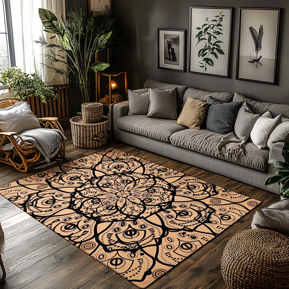Stylish Moroccan Trellis Area Rug Boho Chic Home Decor Geometric Pattern Floor Mat Modern Living Room Carpet Non-Slip Entryway D