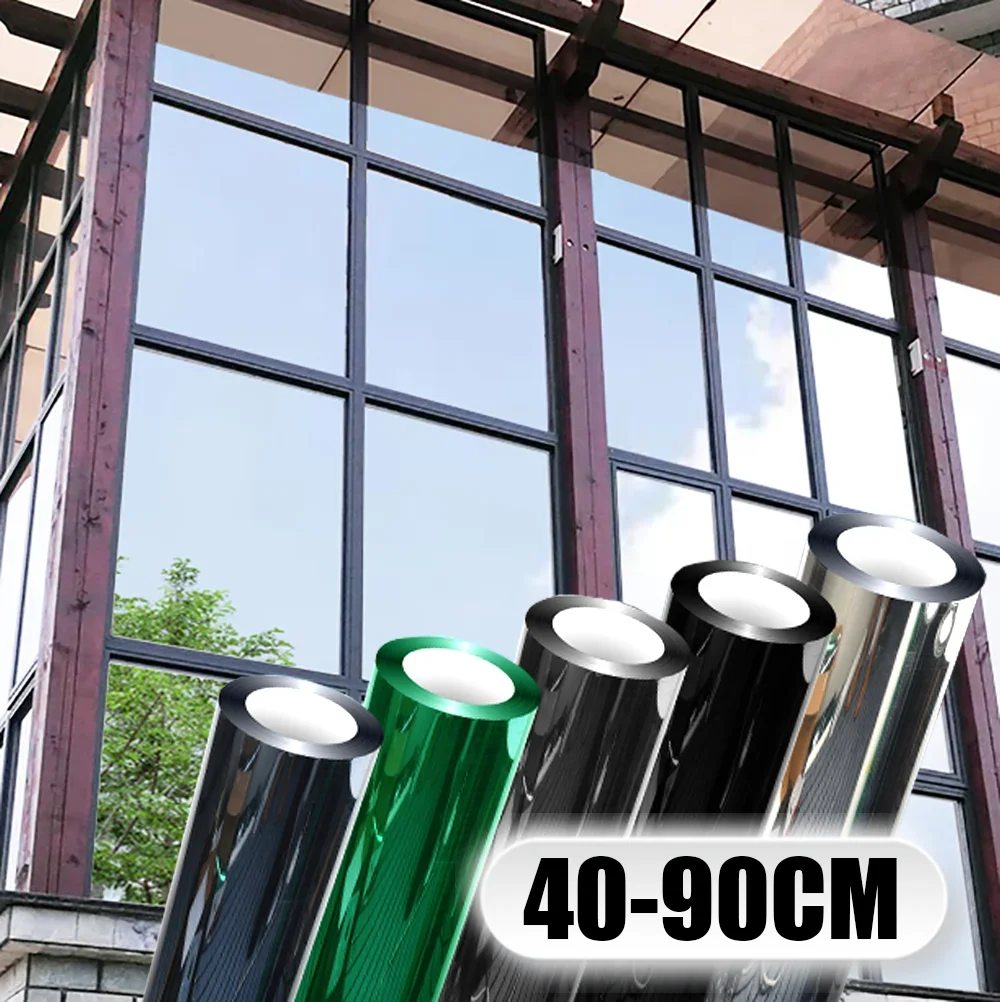 

House Window Privacy Film Non Adhesive Vinyl Mirror Foil Anti Look Heat Car Glass Screen Tint Stickers Rolls UV Protection Tools