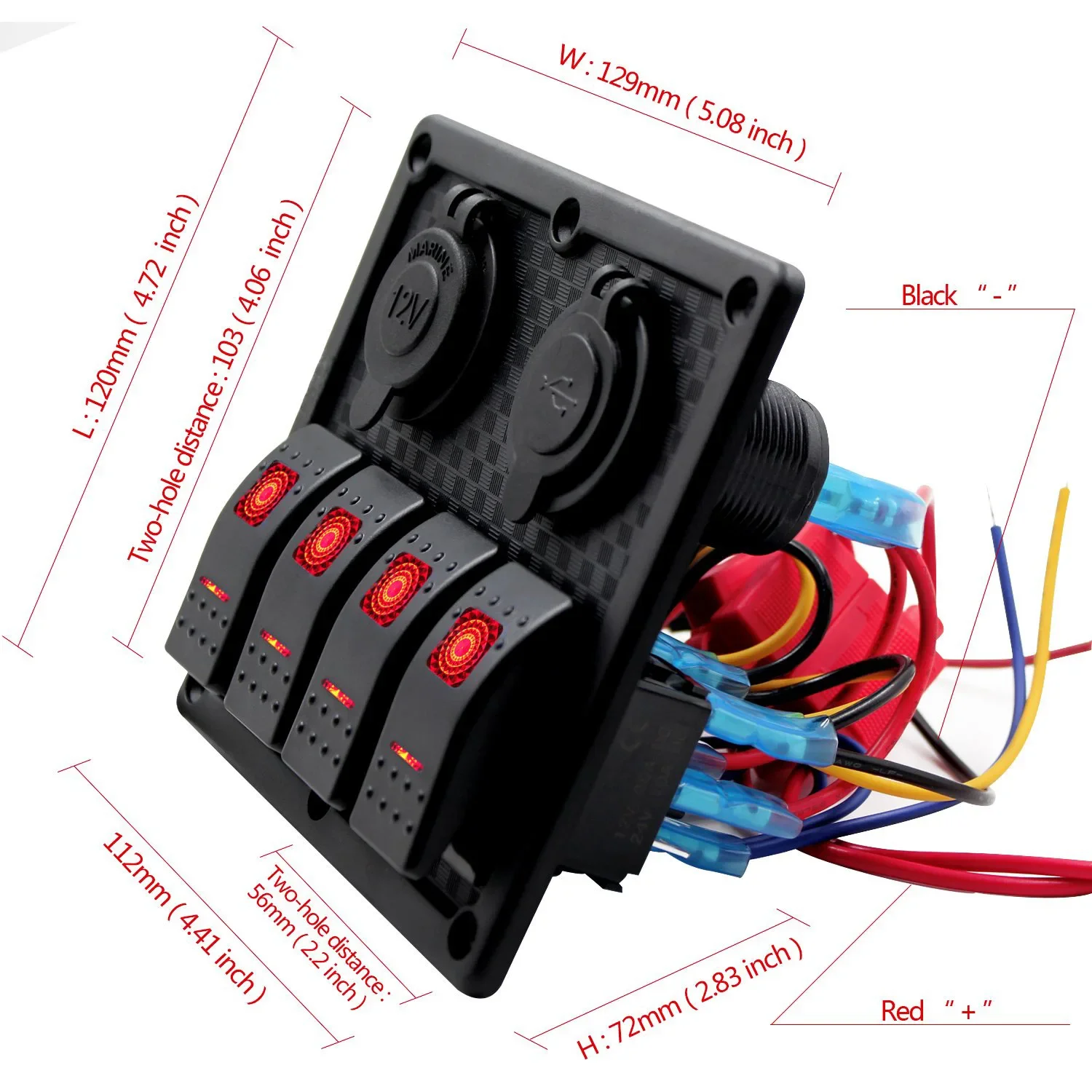 Quick Boat Modified Car RV Yacht Boat Waterproof Switch Panel