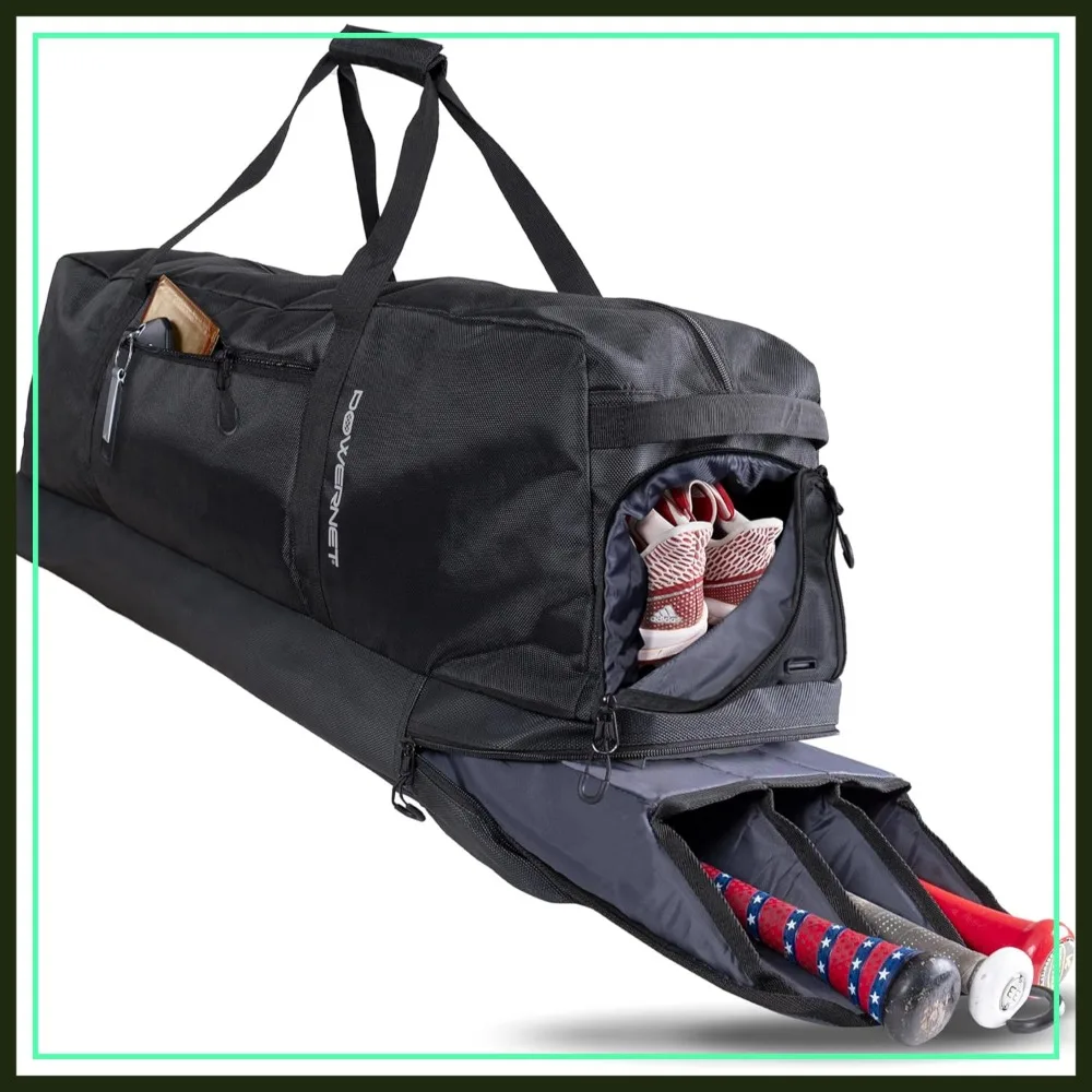 PowerNet Pro Duffle Bag: Softball Baseball Gear Bag with Bat Sleeves, Padded Strap & Pockets