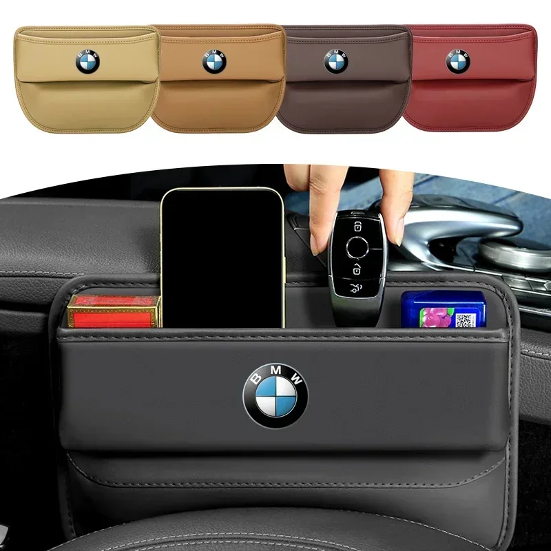 Leather Car Seat Side Storage Pocket Suede Gap Filler Organizer Box for BMW E46 E85 E60 F10 E39 F30 E36 F20 E87 E90 E70 X3 X5