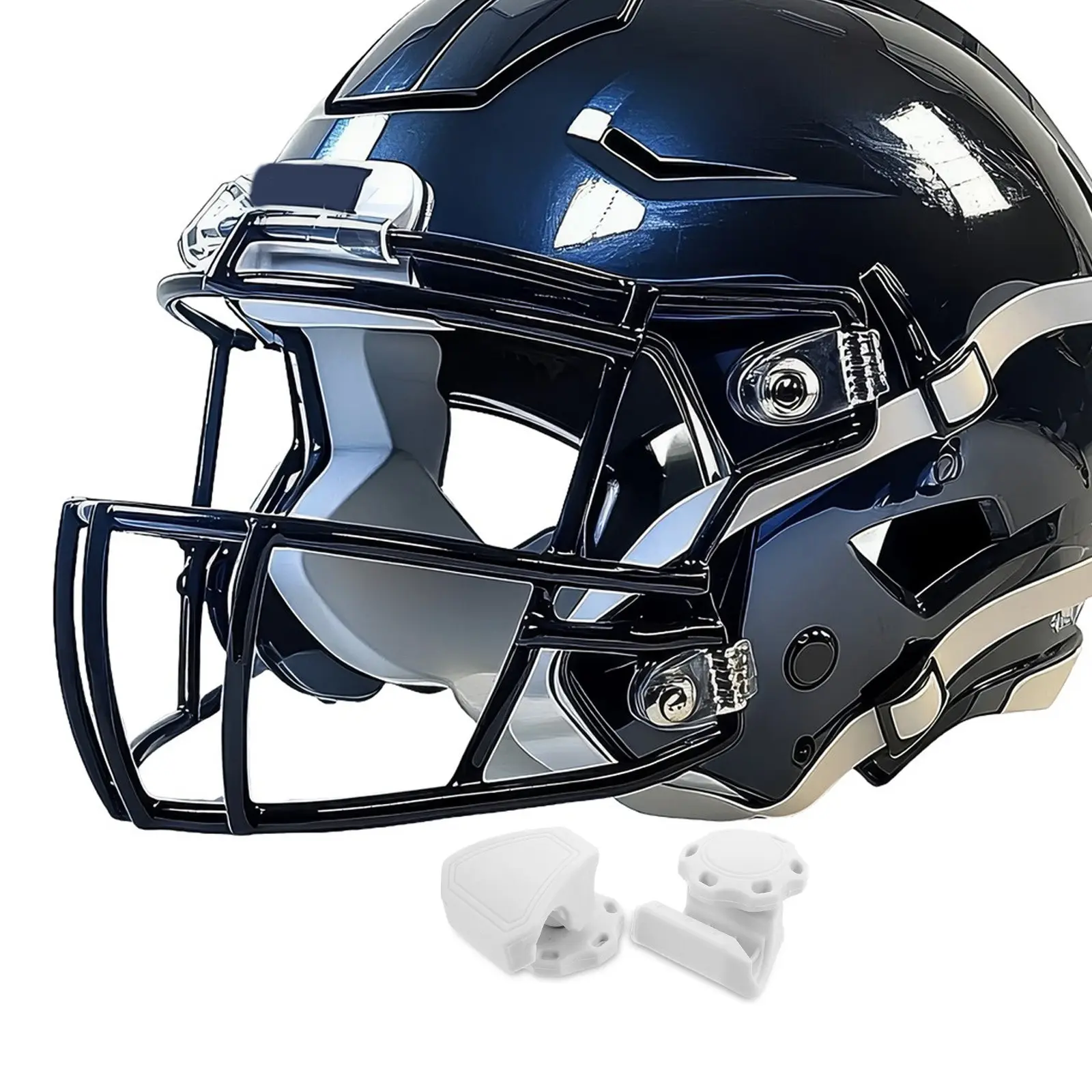 

2Sets High-Strength Nylon Visor Clamps for Football Rugby Helmets Quick Install Secure Fastening Ergonomic Grip Visor