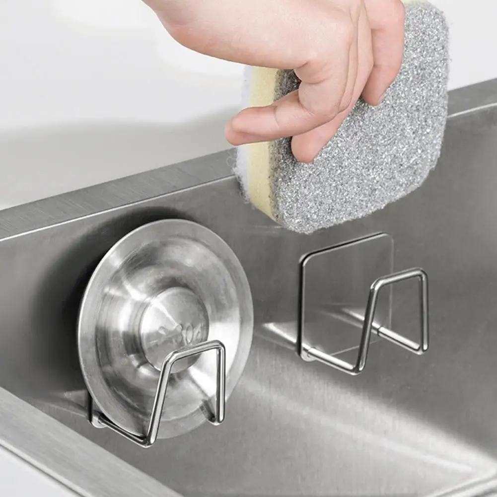 Kitchen Sink Sponge Holder Wall Mount Sponge Rack with Strong Load-bearing for Easy Kitchen Organization Polished Surface Sponge