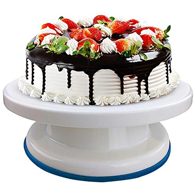 JHD 6Pcs Plastic Cake Turntable Rotating Cake Plastic Dough Knife Decorating 10 Inch Cream Cakes Stand Cake Rotary Table Hot Sal