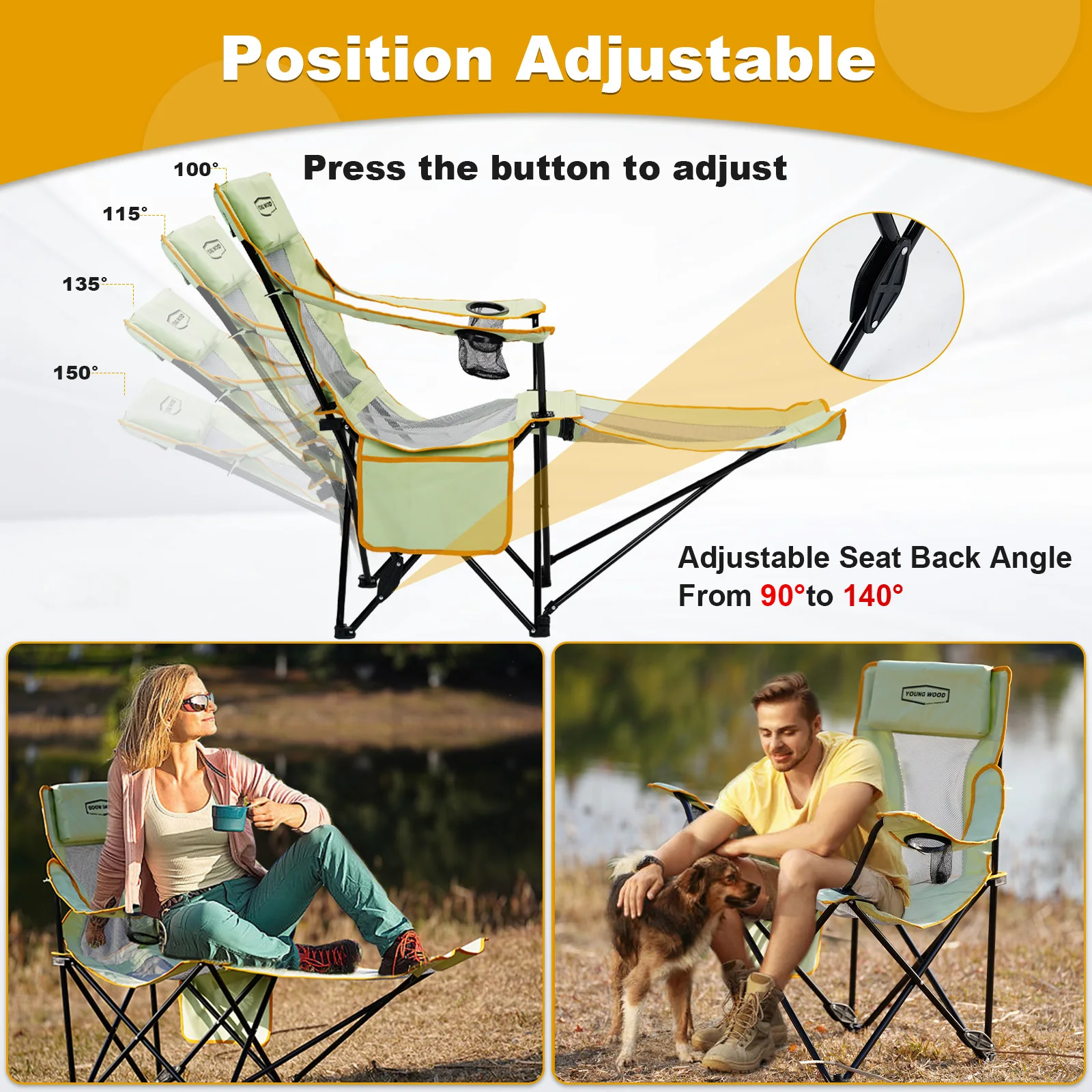 Bild 4: Outdoor Klappstuhl Camping tragbare Strand Bank zurück Angeln Stuhl Klappbett Büro Mittagspause Lounge Stuhl Hause