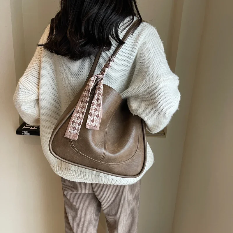 PU Zipper Tote Bags Ladies Bags on Sale 2024 High Quality Autumn Solid Wallet New Fashion High Capacity Casual  Handbag