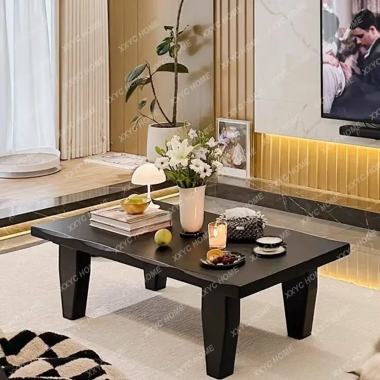 

Wabi-sabi style solid wood coffee table, perfect for b&bs, vintage japanese living rooms, and homes with a mid-century modern ae