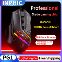 INPHIC PG1 Nezha Wired Gaming Mouse Ergonomic 12800DPI Macro Programming Opto-electronic E-sports RGB Light Office Gift