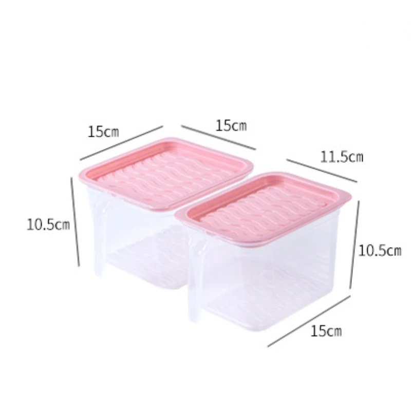 Large-capacity Kitchen Refrigerator Storage Box with Lid Handle Plastic Sealed Fresh-keeping Box Food Storage Containers