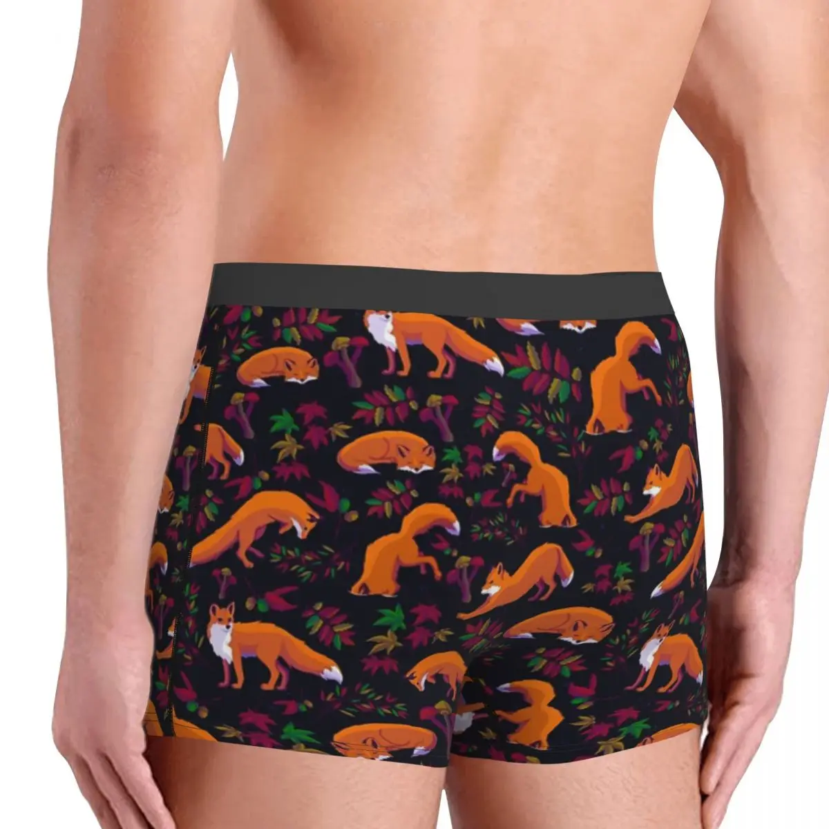 Boxer Underpants Shorts Forest Fox Panties Men Comfortable Underwear for Homme Man Boyfriend Gift view 3