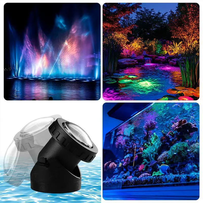 أضواء بركة ملونة التحكم عن بعد ث/المؤقت والتحكم في التطبيق RGB نافورة بقعة ضوء IP68 مقاوم للماء عكس الضوء أضواء المناظر الطبيعية في الهواء الطلق #6