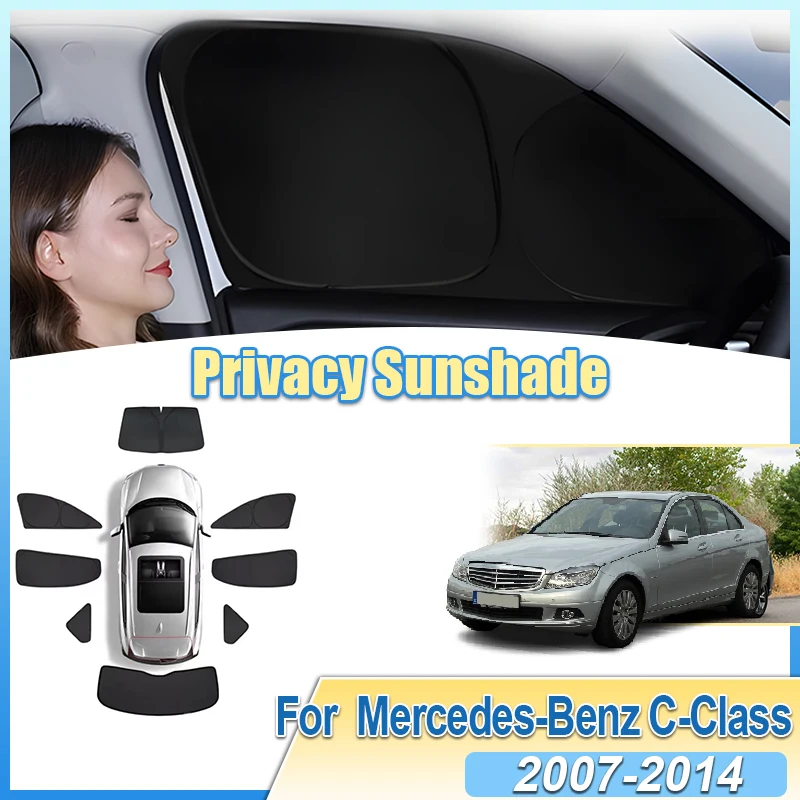 

Car Sunshades For Mercedes-Benz C-Class W204 Saloon 2007-2014 Windshield Anti-UV Window Privacy Cover Foldable Tools Accessories