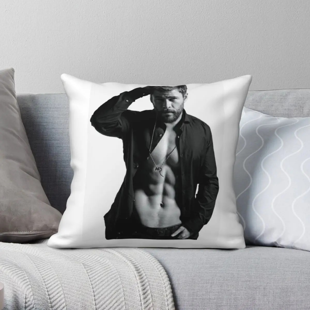 

Chris Hemsworth Kim Hyde Square Pillowcase Polyester Linen Velvet Decorative Throw Pillow Case Sofa Seater Cushion Cover 45x45