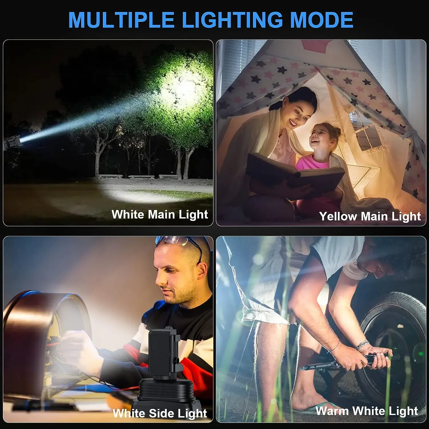 Led Zaklamp Meest Krachtige Zoeklicht Oplaadbare Werk Licht Spotlight Waterdichte Fakkel Camping Lantaarn Noodverlichting