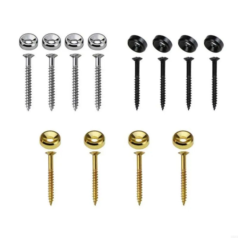 Guitar Neck Joint Bushings and Bolts Mounting Ferrules Metal with Mounting Screws Set for Electric Guitar or Bass Guitar 