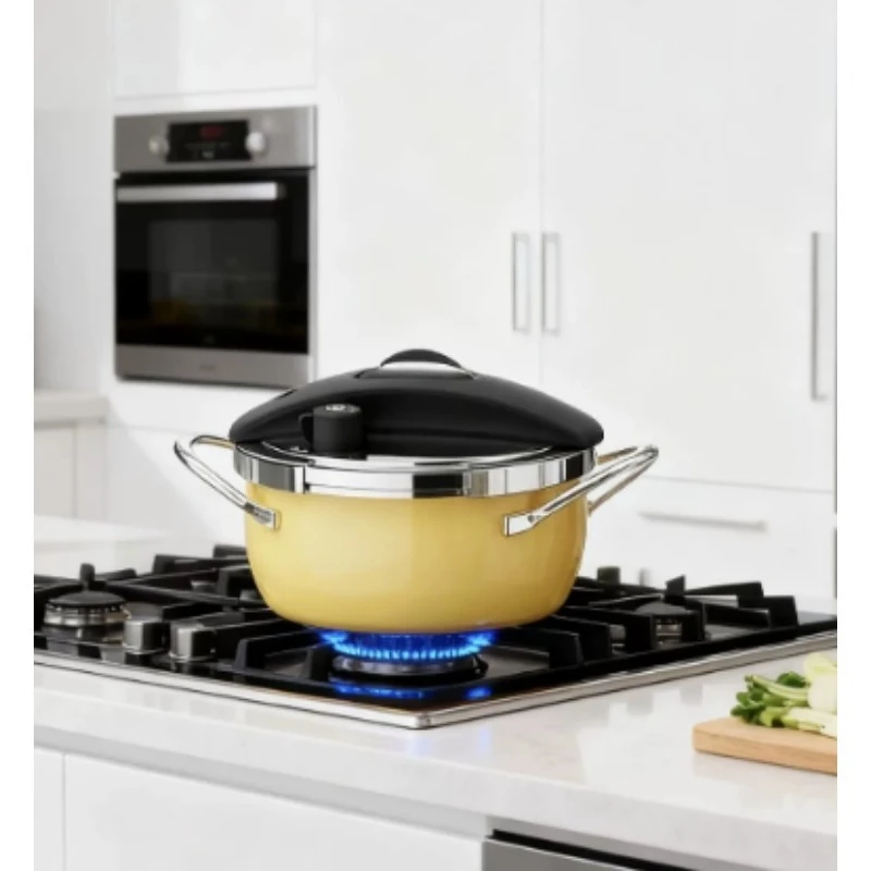20cm 4L 304 Stainless Steel Anti-Explosion Pressure Cooker Induction Gas Stove Compatible Compact Home Kitchen Cookware
