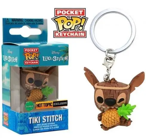 FUNKO pop Summer STITCH Keychain Movie TV Vinyl Figure Key Chain TIKI STITCH Scented Action Figure Pendants Keyring Toys