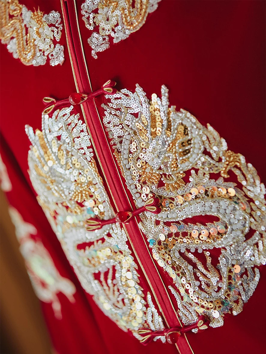 Xiuhe Clothing Men's Bridegroom High-End Chinese Wedding Dress New Velvet Autumn and Winter