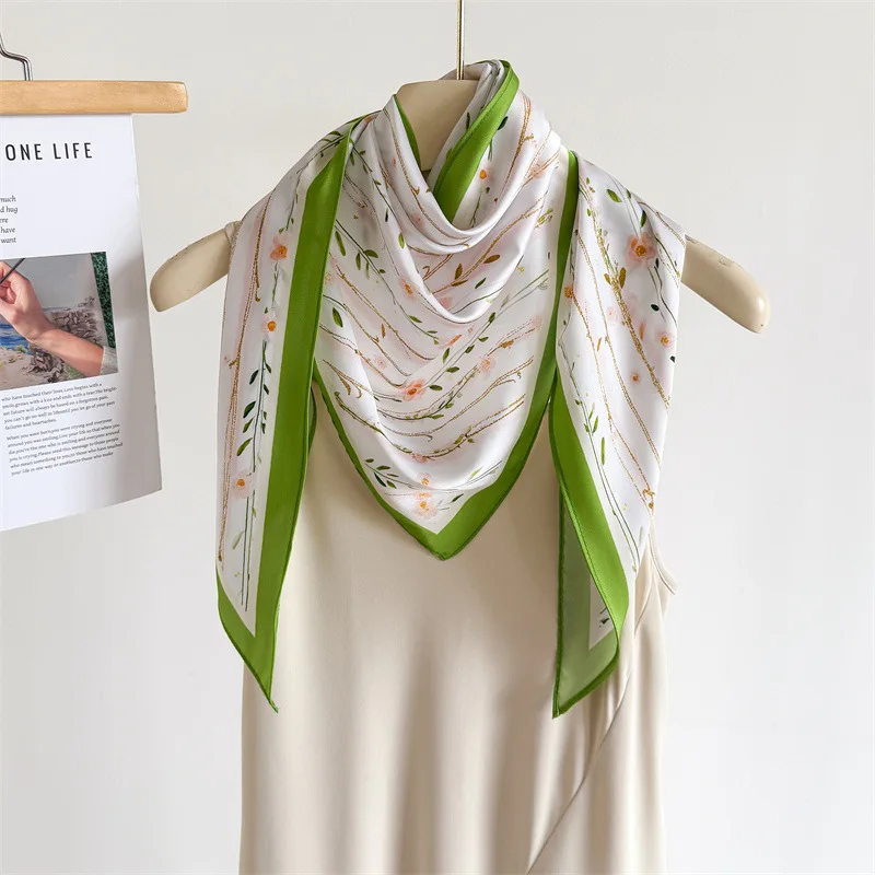 

Женский длинный шарф-шаль в клетку, пашмина с принтом, простой платок, хиджаб, солнцезащитный шейный платок, женская бандана, новинка 2026