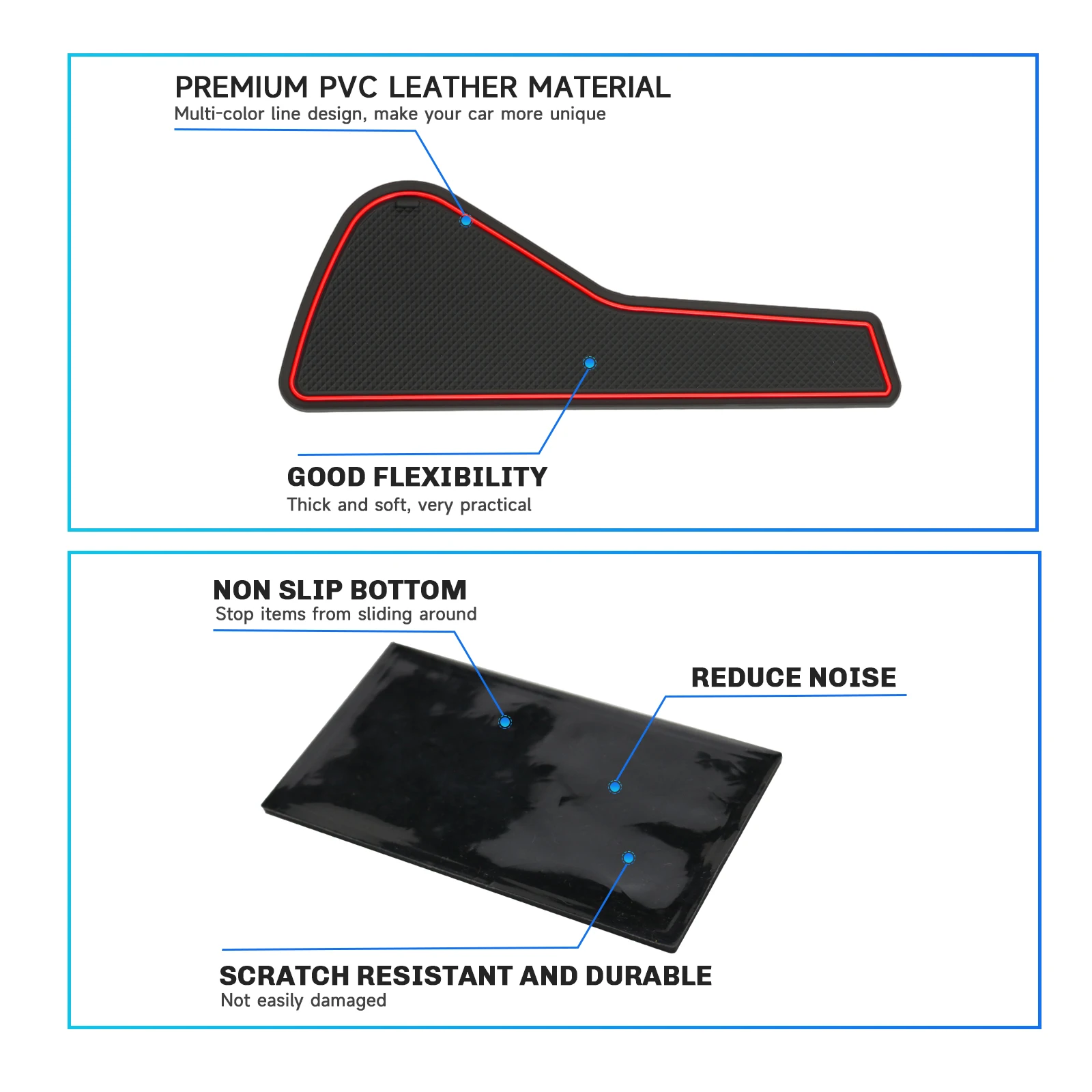 LFOTPP Car Door Groove Mat for Opel Corsa F 2022 2023 2024 Handbrake Anti-Slip Door Slot Pad Auto Opel Corsa F Accessories 2023