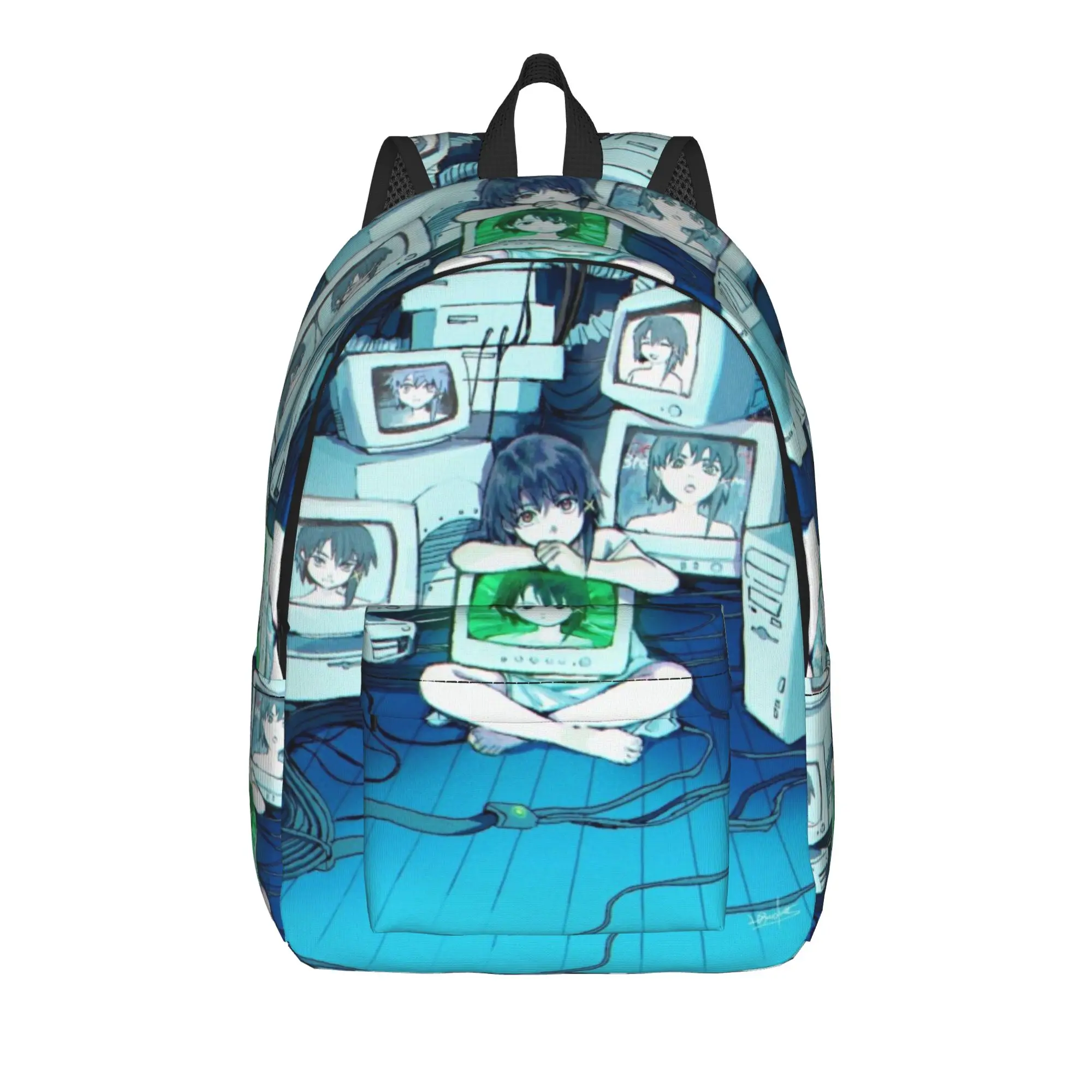 Serial Experiments Lain Lwakura  Backpack for Men Women Casual High School Hiking Travel Daypack  College Canvas Bags Sports
