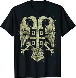 Serbian Double Headed Eagle Serbia Coat of Arms Fan Men T-Shirt Short Sleeve Casual Cotton O-Neck Summer  TShirt