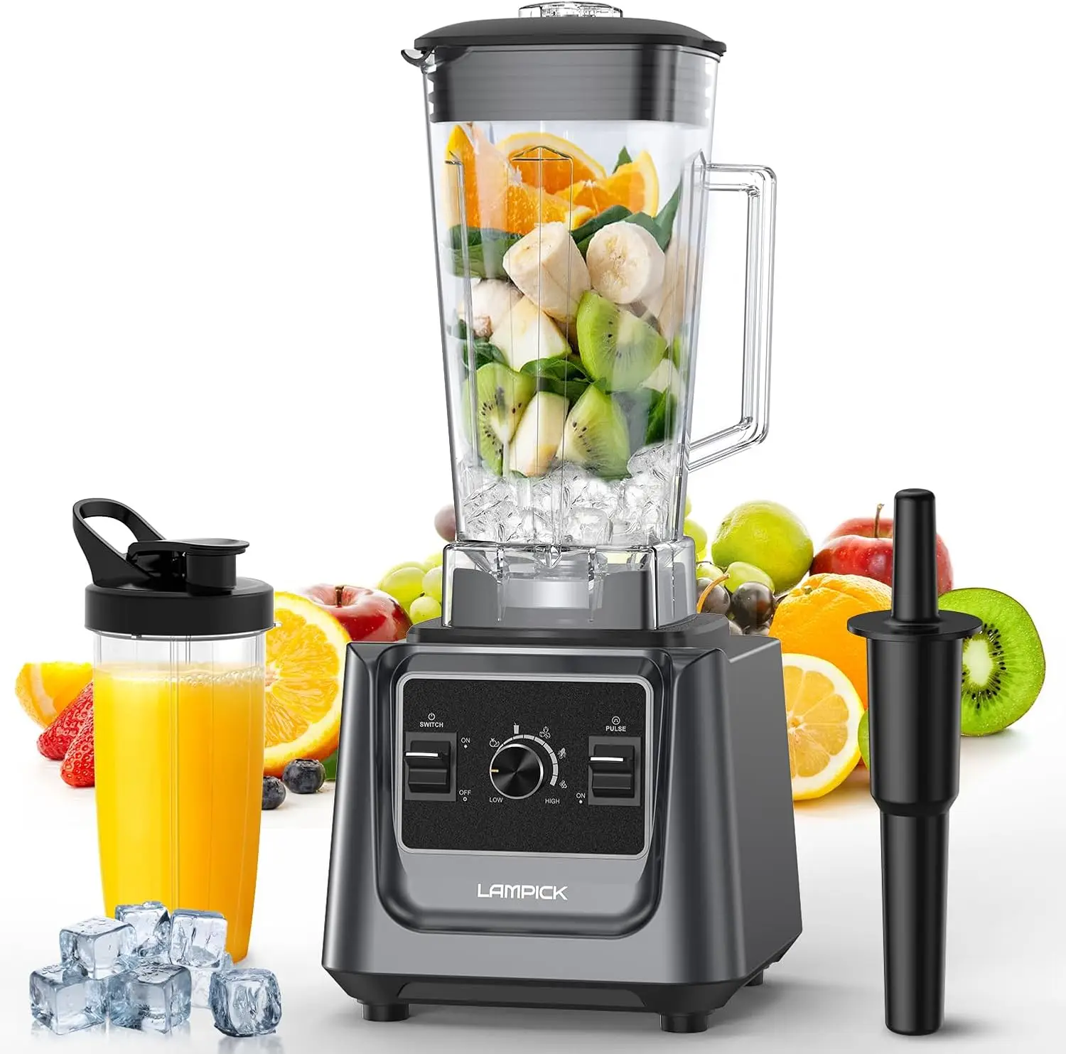 

Blenders for Kitchen, 2000W Professional Grade High-Speed Countertop Blender with 68oz Pitcher & 27oz To-Go Cup for Smoothies, I