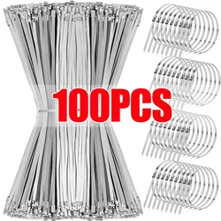 20-100 Uds bridas para cables de acero inoxidable envolturas de escape bloqueo recubierto resistente multiusos autobloqueo Cable de Metal brida con cremallera