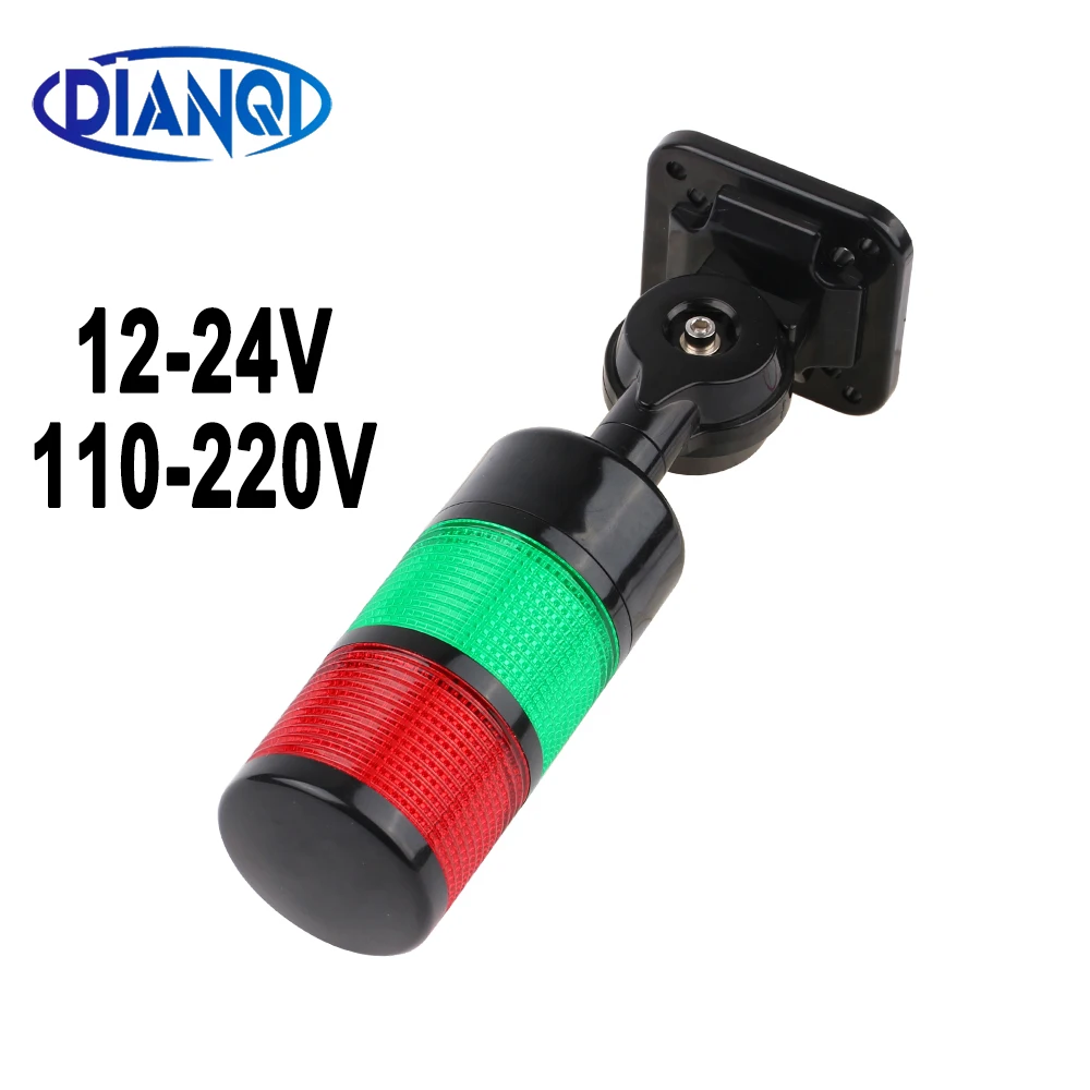 

2 layer Rotatable 180 Stack Red warning light industrial for CNC machine DC24V12V AC220V110V Steady flashing light LED Black