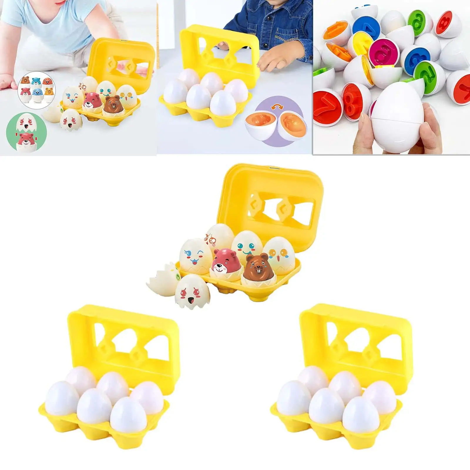 Matching Eggs Toy Educational Math Toys Enlightenment Fine Motor Skills with Egg Storage Box for Children Preschool Boys Kid