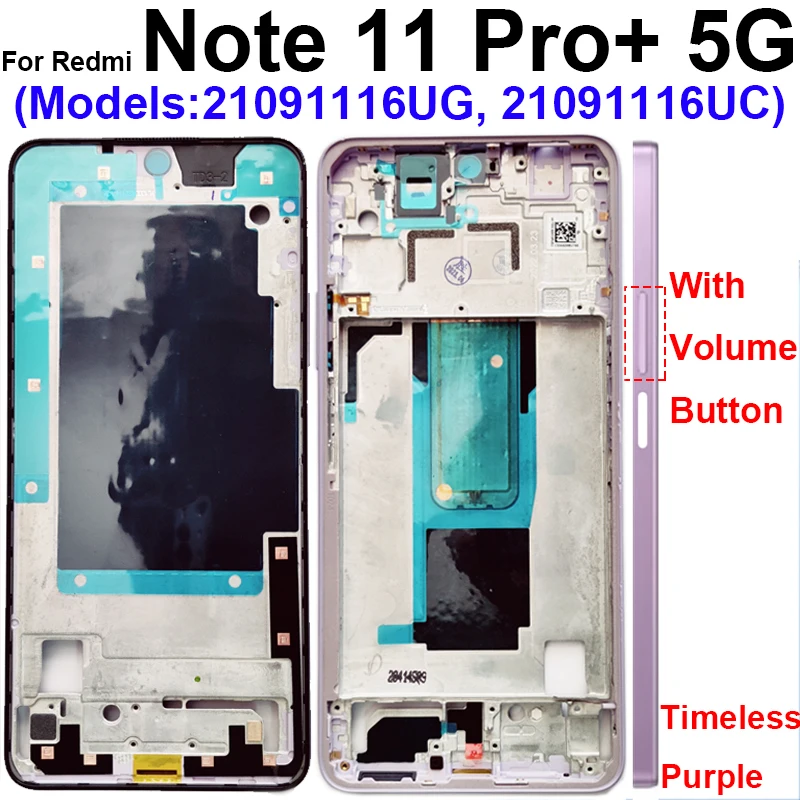 

For Xiaomi Redmi Note 11 11s 11E 11R Pro Note 11T Pro+ 4G 5G Front LCD Middle Frame Housing Cover Repair Parts