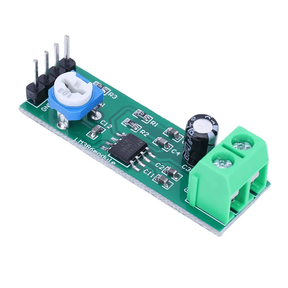 LM386 Single Channel Amplifier Board 5V-12V Input Digital Sound Amplifier Module 10K Adjustable for Speaker Electronic DIY Kit