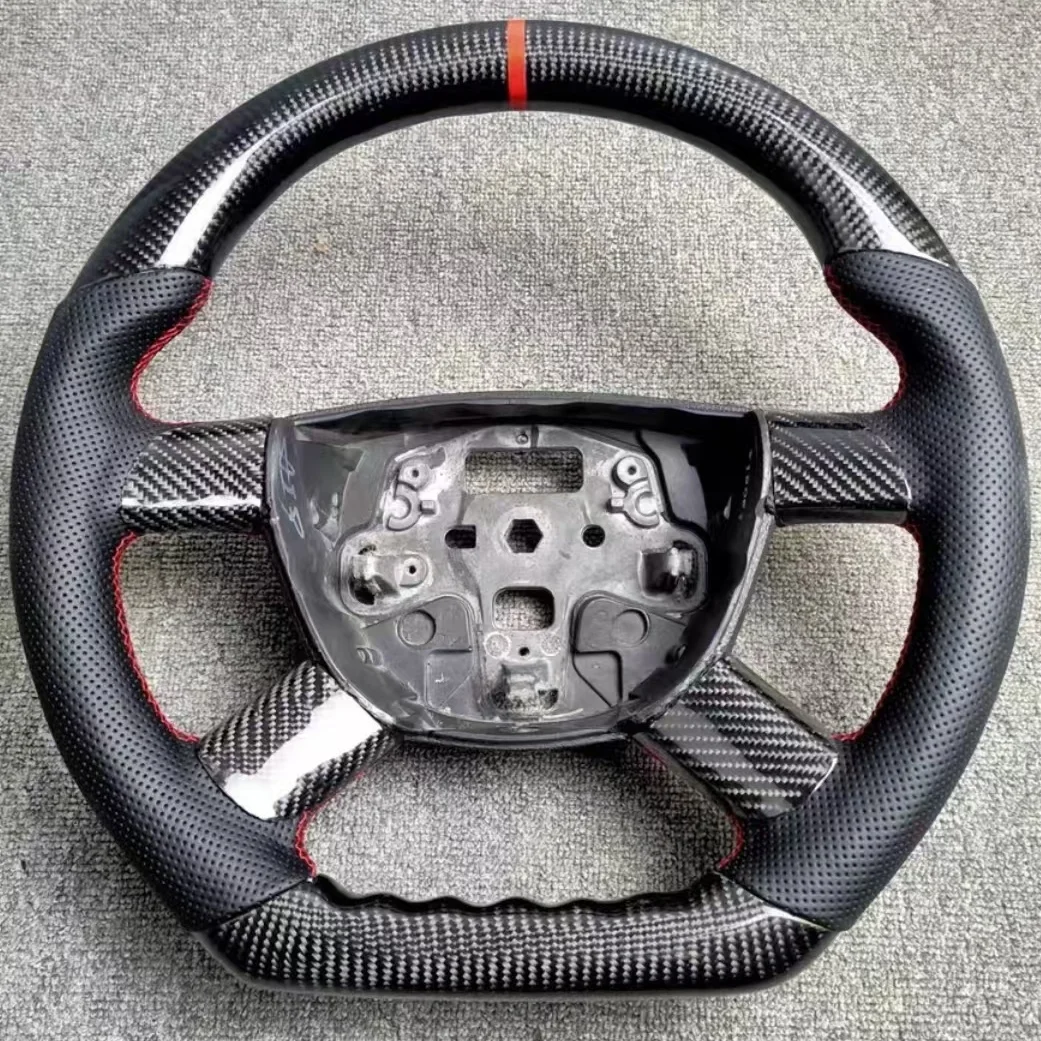 Replacement Real Carbon Fiber Steering Wheel with Leather for Ford Focus 2004-2010