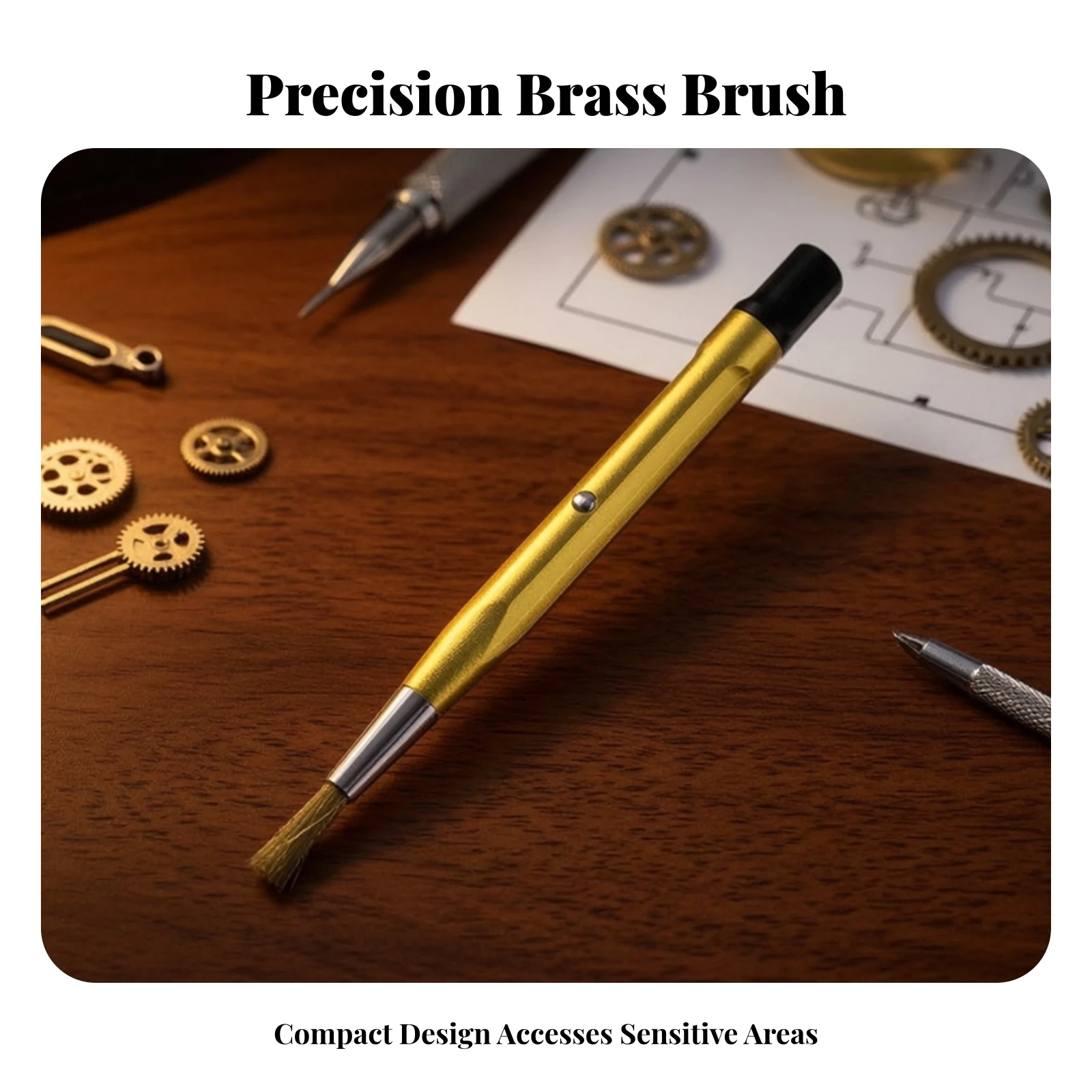 Pen-Shaped Cleaning Brush Rust-Removing Pen Shape Wire Brush Fine-Tip Compact for Watchmakers, Watch Repair, Workshop