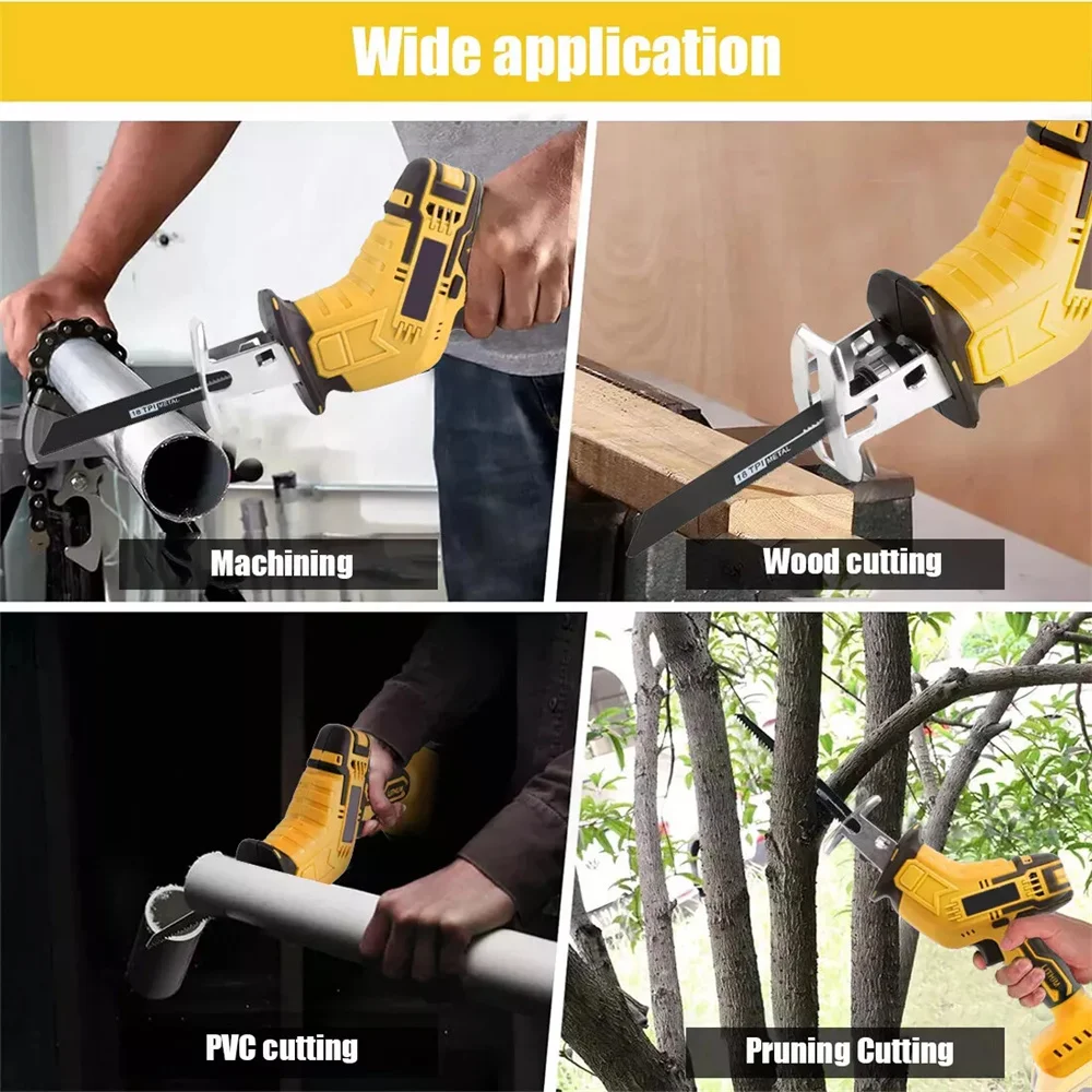 전기 왕복 톱 LED 조명 전기 말 칼 DeWalt 20V 최대 배터리에 맞는 작은 휴대용 야외 절단 톱