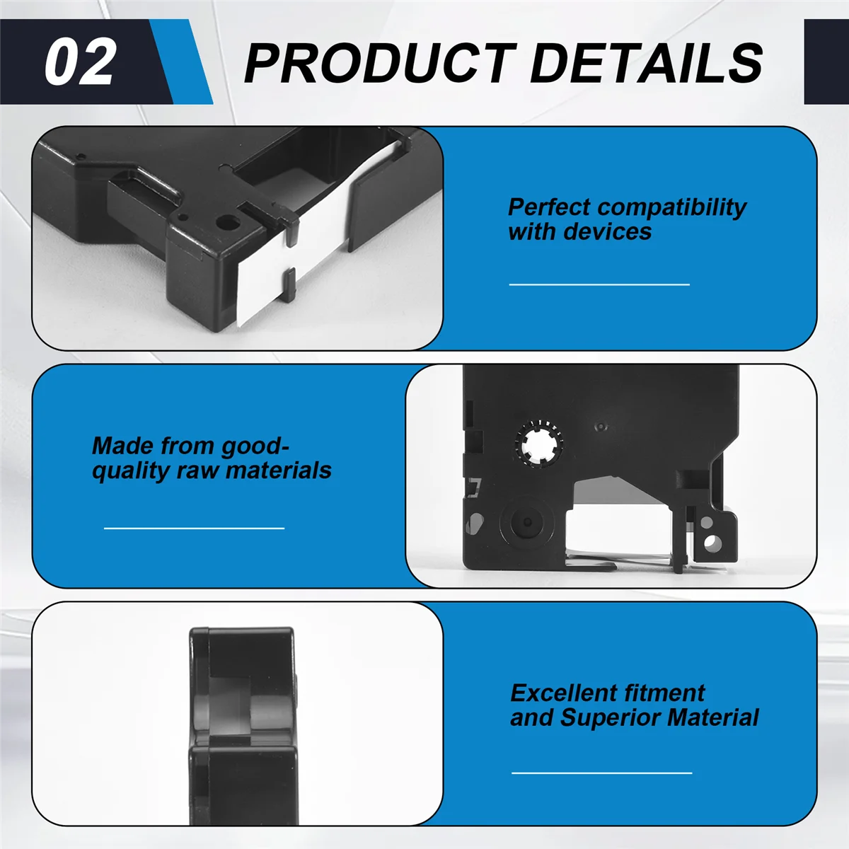 

20Pcs for D1 Label Maker/Tape 45013 Black on White Label Ribbons Compatible for Label Manager 160 210 450 280